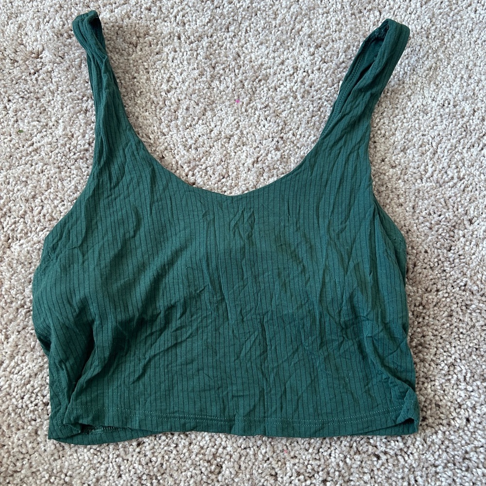 Green Sleeveless Women's longline bra top
